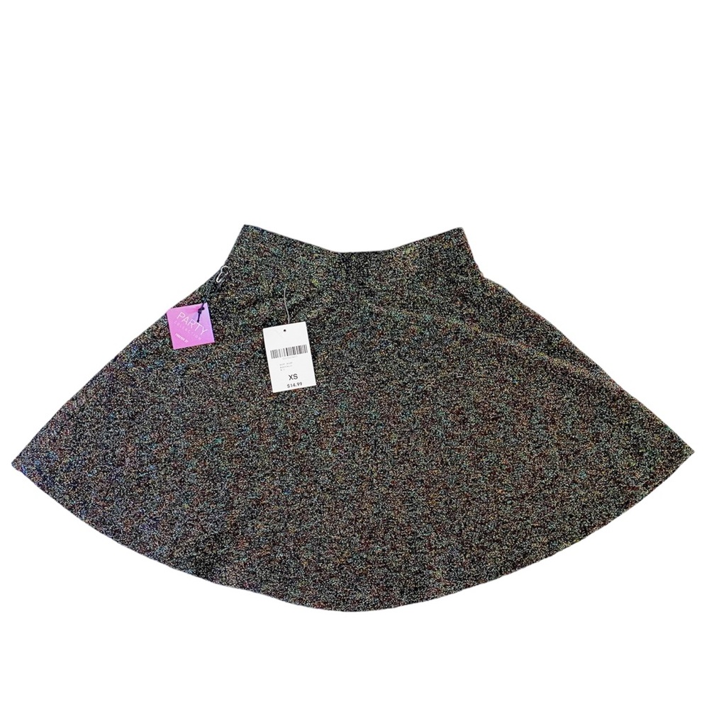 Forever 21 - Rainbow Glitter Black Skater Skirt. M83